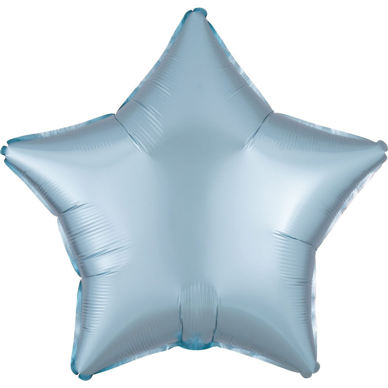 Balão Foil Mate Estrela Azul Claro Pastel