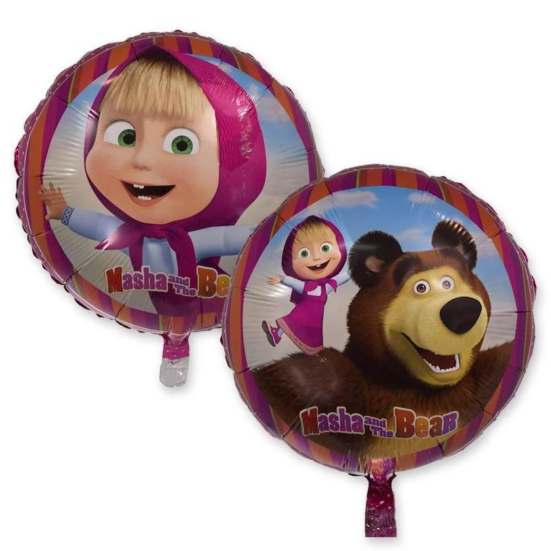 Balão Masha e o Urso (redondo) 18"